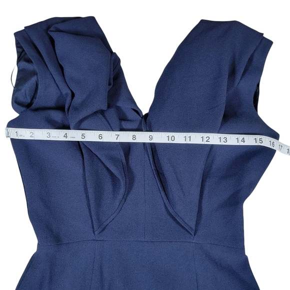 Dress the Population Dress Womens XS Navy Louisa Flutter Sleeve‎ Sheath V Neck - Picture 11 of 13